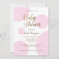 Moderne Chic Polka point rose Baby shower or