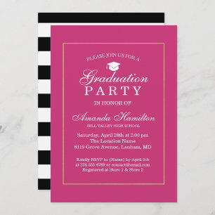 Invitation Moderne Classic or rose Frame Graduation