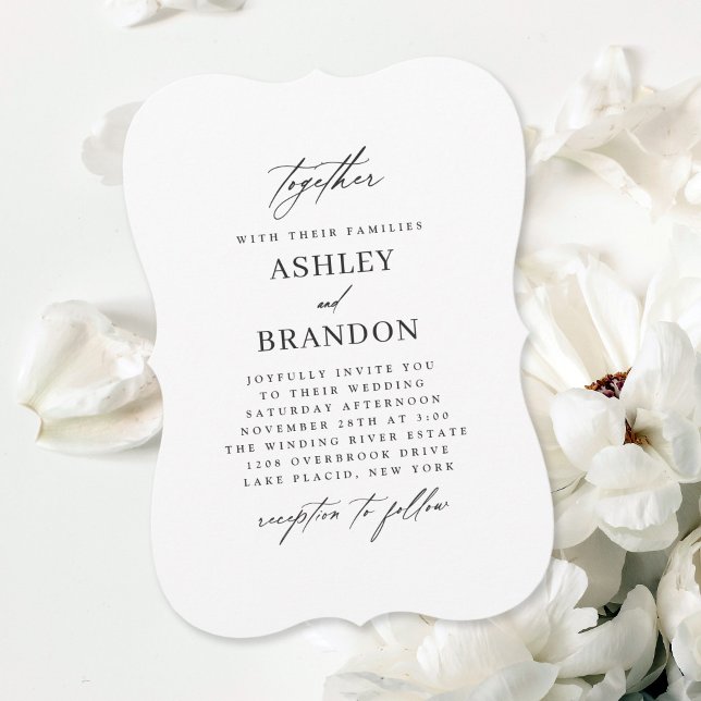 Invitation Moderne Classique Classique Élégant Mariage encoch (Créateur téléchargé)