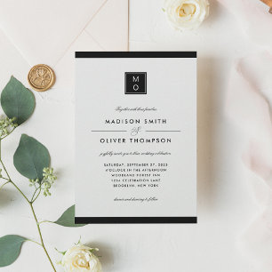 Invitation Moderne classique élégant Mariage de monogramme no