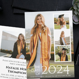 Invitation Moderne College ou lycée Élégant Graduation