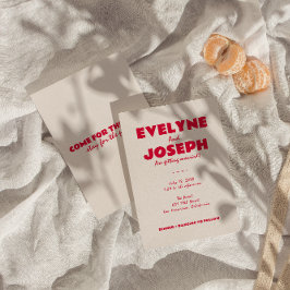 Invitation Moderne Colorful Retro Bold Funky Unique Mariage