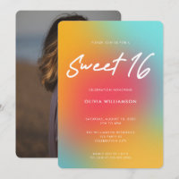Moderne Colorful Script doux 16 Anniversaire