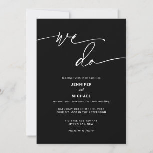 Invitation Moderne contemporain noir et blanc invita mariage