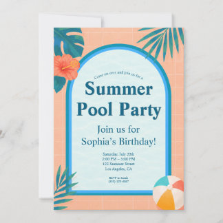 Invitation moderne d'anniversaire pour une fête au