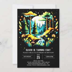 Invitation Moderne dans l'Anniversaire de enfant des bois
