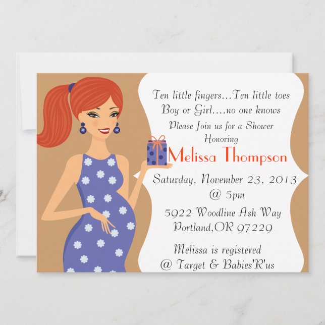 Invitation moderne de baby shower (Devant)