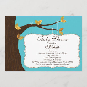 Invitation moderne de baby shower d'arbre