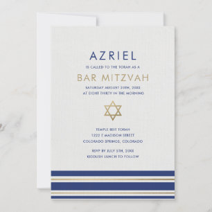 Invitation moderne de Bar Mitzvah avec Tallit