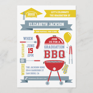 Invitation moderne de BBQ de gradation