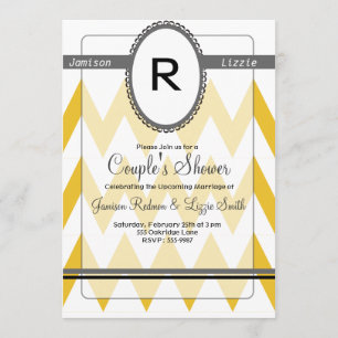 Invitation moderne de Chevron avec le monogramme