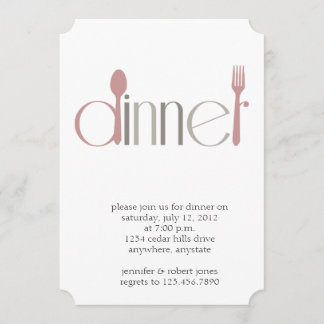 Invitation moderne de dîner de cuillère et de