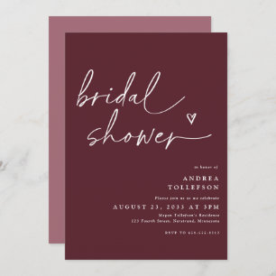 Invitation moderne de douche nuptiale dans le vin 