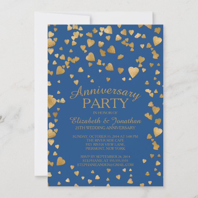 Invitation moderne de fête d'anniversaire de coeur (Devant)