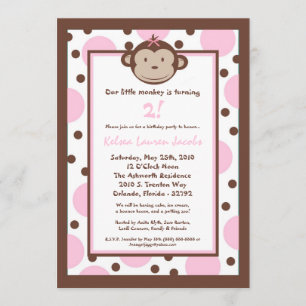 invitation moderne de fête d'anniversaire de singe