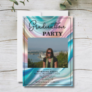 Invitation moderne de fête de fin d'études avec ph