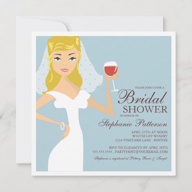 Invitation moderne de Fête de la mariée de thème (Devant)