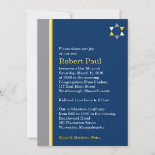 Invitation moderne de Star Bar Mitzvah