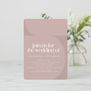 Invitation Moderne Dusty Mauve géométrique Tout en un Mariage