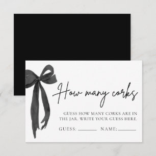 Invitation Moderne Elegant Black Bow Devine Combien De Corks 