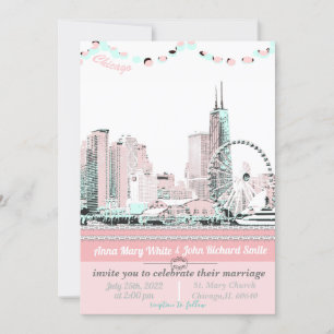 Invitation Moderne Elegant Chicago Skyline