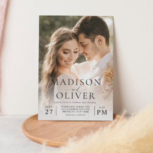 Invitation Moderne Elegant Classic 2 Mariage photo