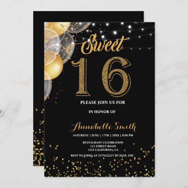 Invitation Moderne élégant doux 16 (Devant / Derrière)