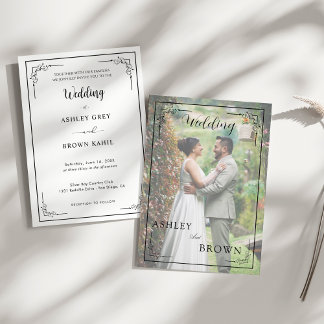 Invitation Moderne Élégant | Mariage Photo Modifiable