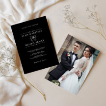 Moderne Élégant Minimaliste Mariage Photo Noir