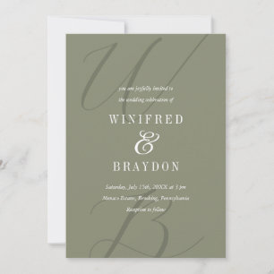 Invitation Moderne Elegant Moss Mariage