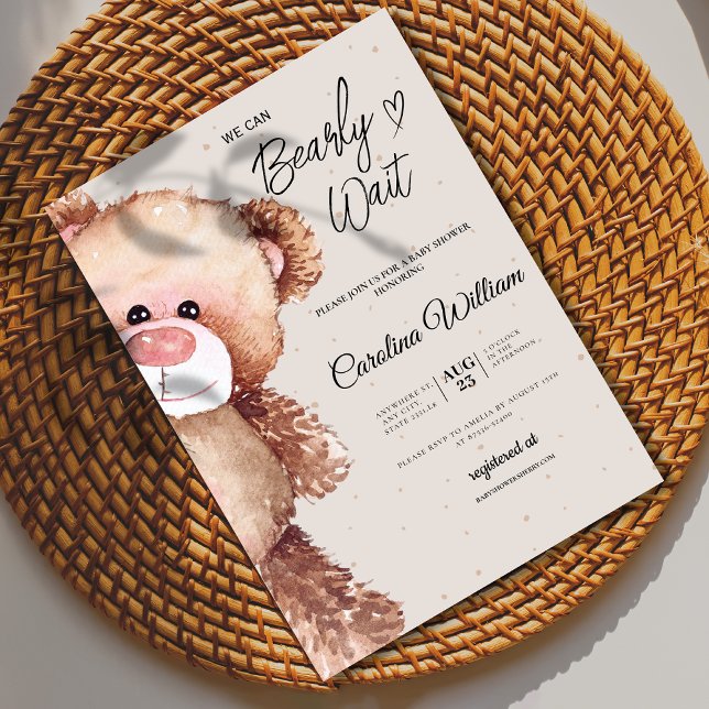 Invitation Moderne élégant nous pouvons attendre baby shower (Créateur téléchargé)