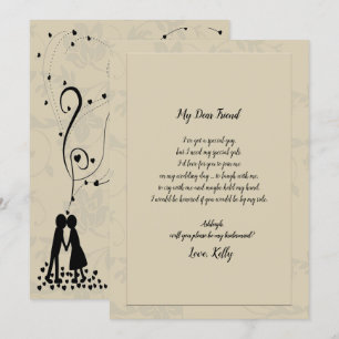 Invitation Moderne Élégant Romantique sera ma servante d'honn