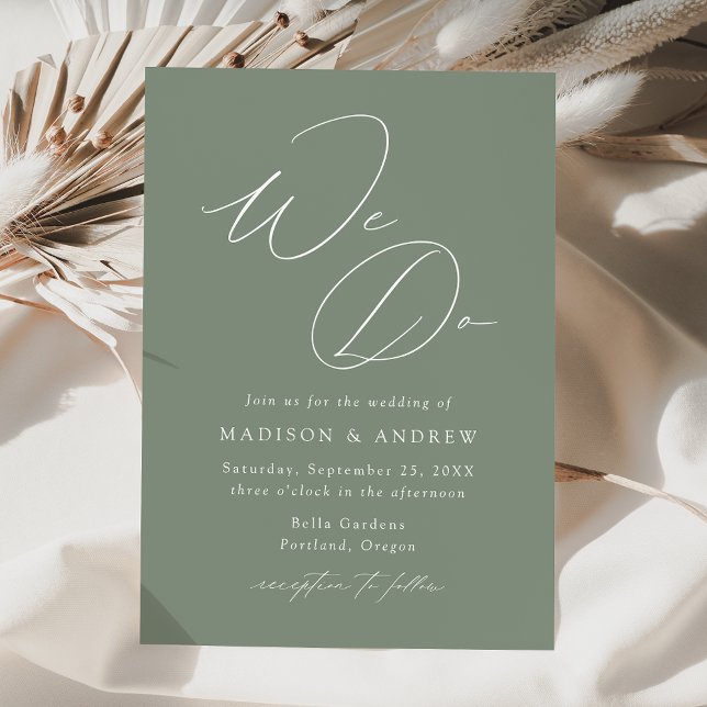 Invitation Moderne Elegant Sage Green Nous faisons Mariage (Créateur téléchargé)