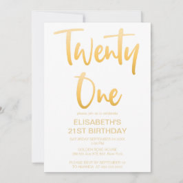 Invitation Moderne Elégant Simple Blanc 21 Anniversaire