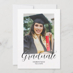 Invitation Moderne Elégant Styliste Photo Graduation