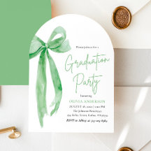 Moderne Elégant tendance Bow Green Graduation Arch