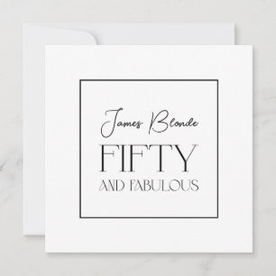 Invitation Moderne Elegant Unisex Cinquantième fête d'anniver