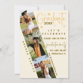 Invitation Moderne Élégante Calligraphie Graduation Invitatio