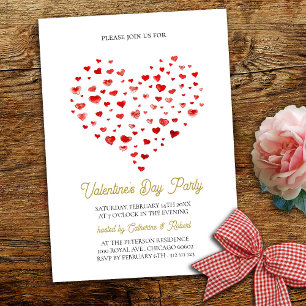 Invitation Moderne élégante Saint Valentin Fête des Coeurs ro