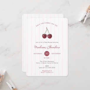 Invitation Moderne Elle est la cerise sur le dessus Baby Girl