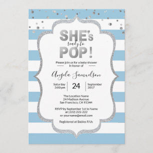 Invitation Moderne, elle est prête à POP Baby shower de garço