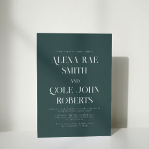 Invitation Moderne Emerald Hunter Green Chic Mariage