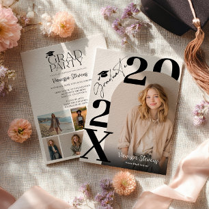 Invitation Moderne et audacieux, noir et blanc, tendance, 6 p