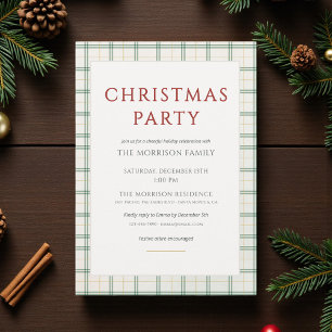 Invitation moderne et chic à carreaux pour la fête
