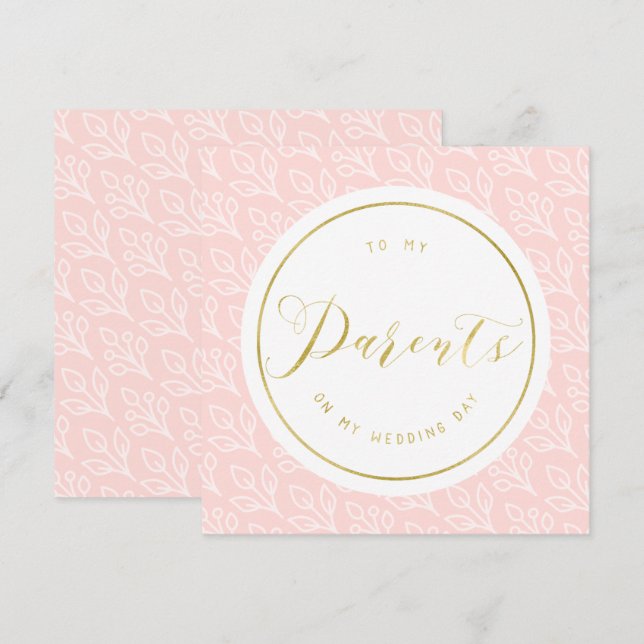 Invitation Moderne et délicat | "Jour de mariage de mes paren (Devant / Derrière)