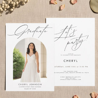 Invitation moderne et minimaliste pour une fête de