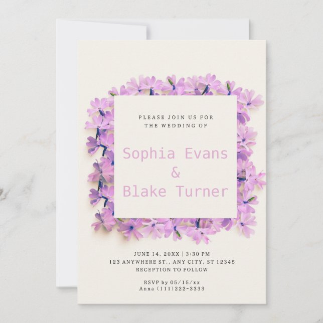 Invitation Moderne et rustique Delicate rose Mariage floral (Devant)