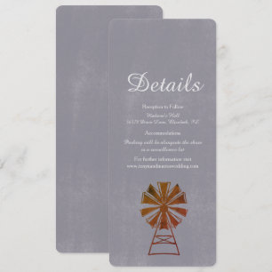 Invitation Moderne Farmhouse Windmill Rustique Mariage Détail