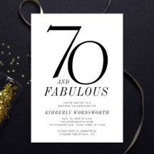 Moderne fête d'anniversaire de 70 ans et fabuleuse