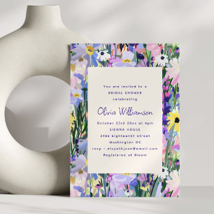 Invitation Moderne Fête de Mariage Champ de Fleurs Sauvages V